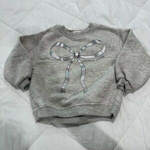 Zara Kids Gray Sweatshirt with Bow Design